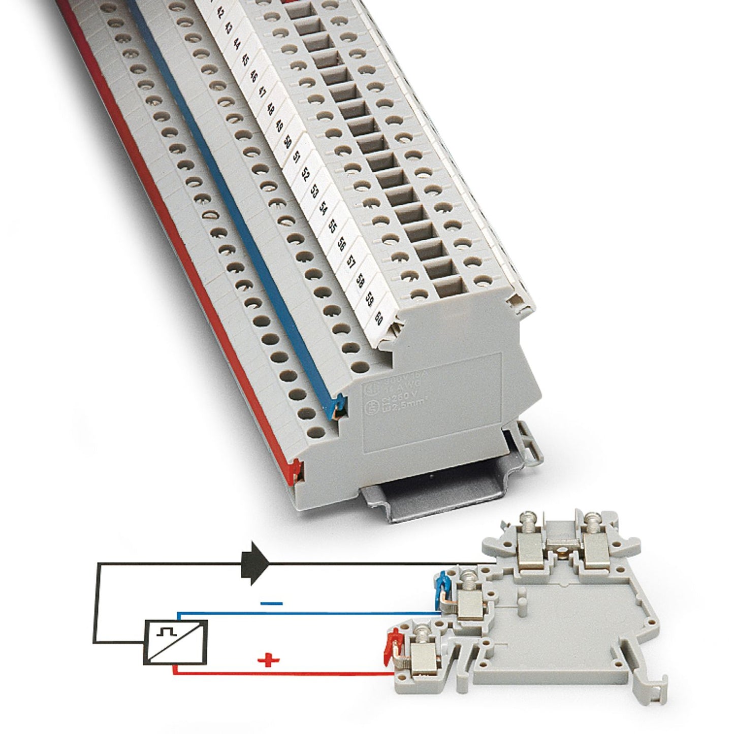 Phoenix Contact DIK 1.5 Series Non-Fused DIN Rail Terminal, 2.5mm² Triple-Level