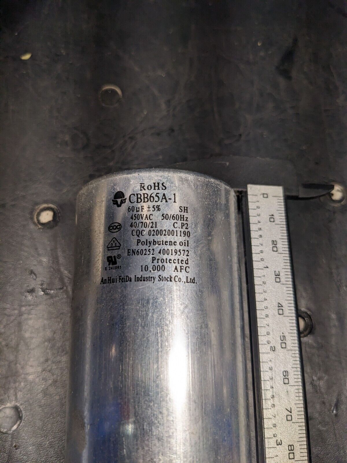 CBB65A-1 60UF 450VAC 50/60Hz Air Conditioner Appliance Motor Run Capacitor 60MFD
