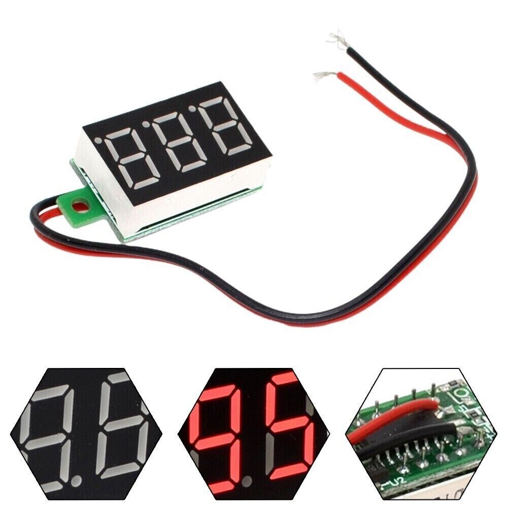 LED Voltmeter Voltage Display Gauge DSN-DVM-368 Motorcycle Car