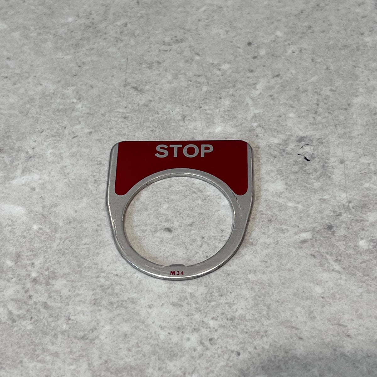 UNIVERSAL STOP Button Aluminium Label Legend