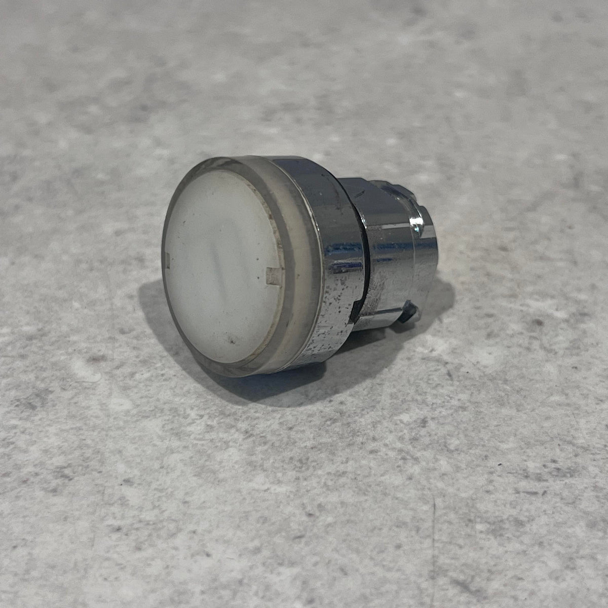 Telemecanique Illuminated push button, Harmony XB4, metal, white flush, 22mm