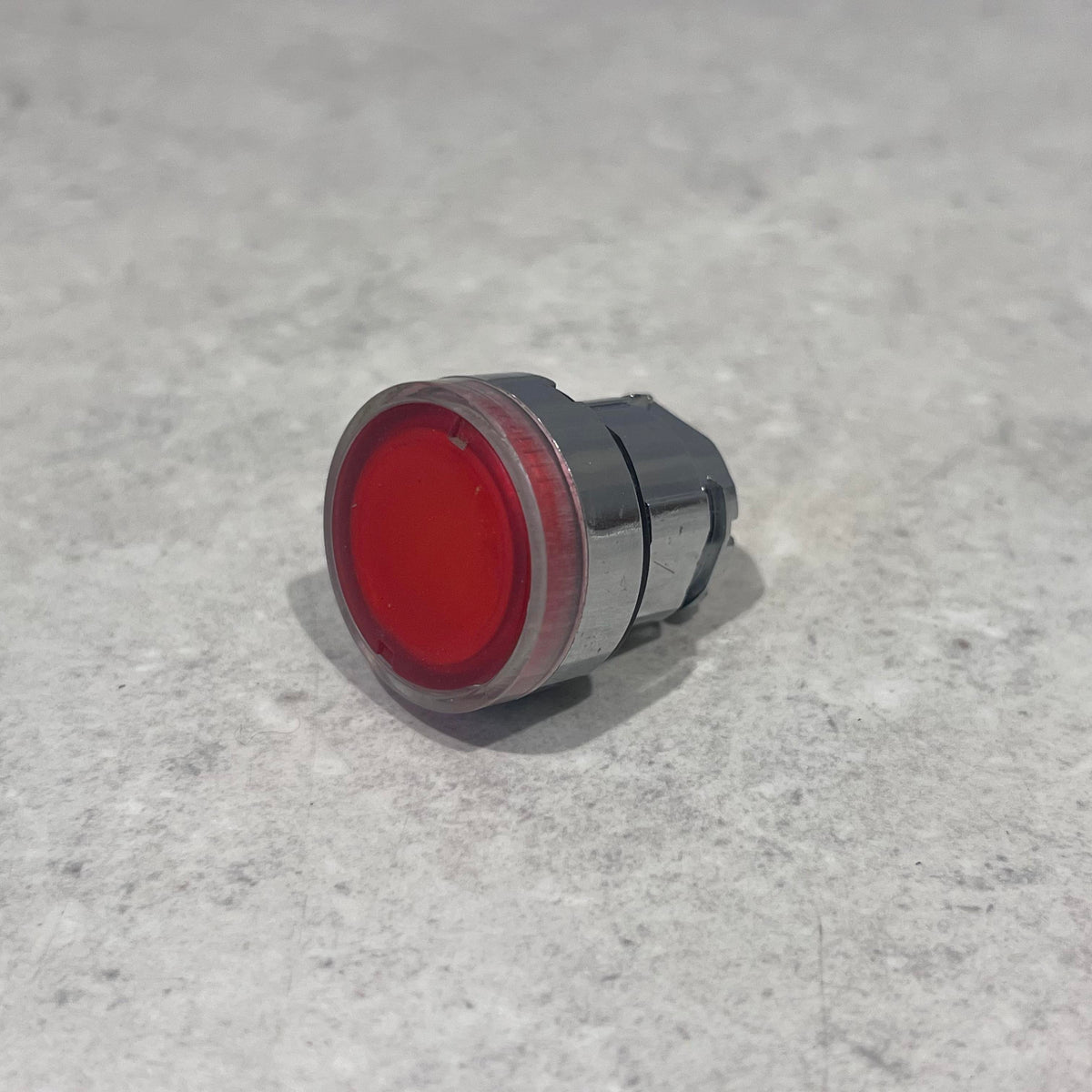 Telemecanique Illuminated push button, Harmony XB4, metal, red flush, 22mm