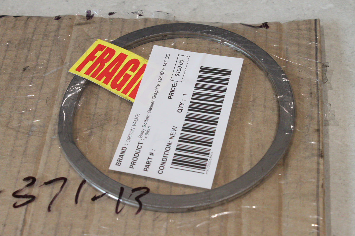 ORTON VALVE Body Bottom Gasket Graphite 128 ID x 147 OD x 6mm