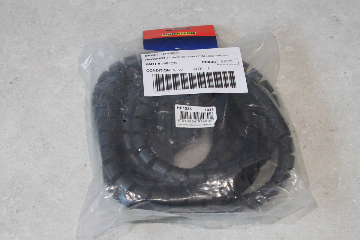 Duratech Spiral Wrap 15mm x 2.5M Length with Tool HP1235