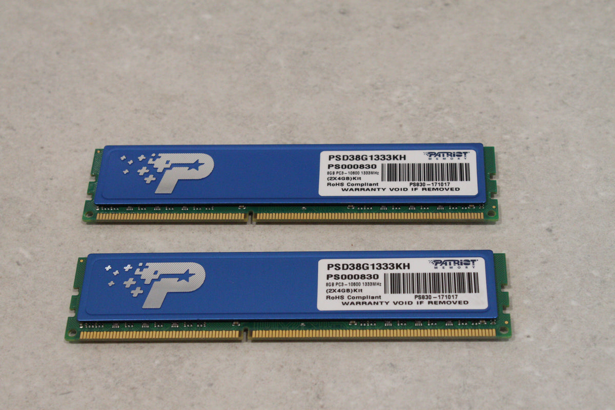 Patriot Desktop RAM 8GB Kit DDR3 1333MHz PSD38G1333KH