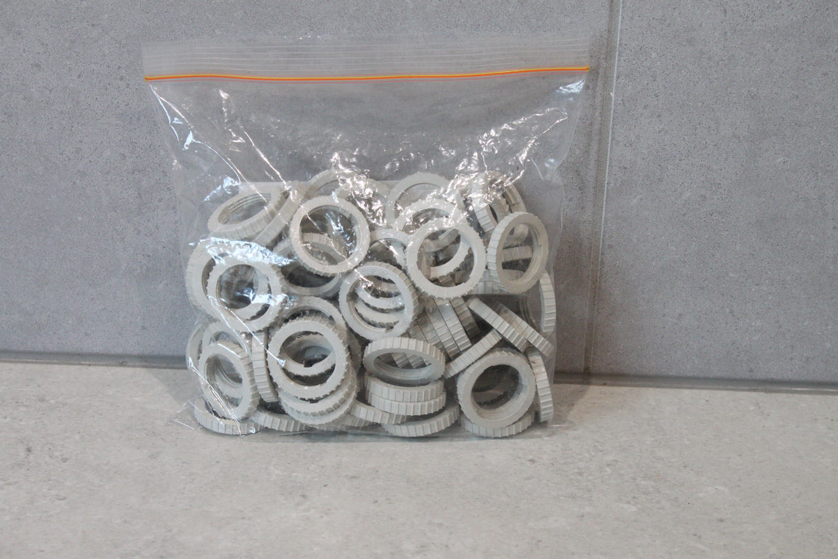 CLIPSAL 25mm Lock Ring Grey Knurled Pack of 85 25LR