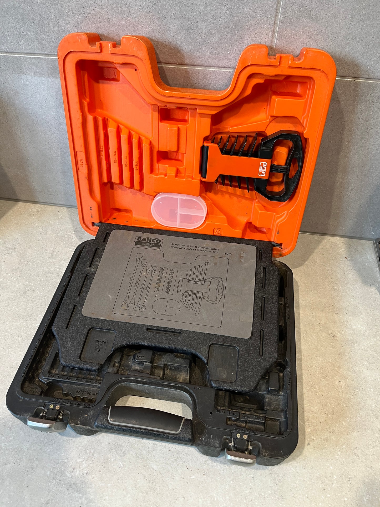 BAHCO 92 Piece Socket Set EMPTY CASE S910