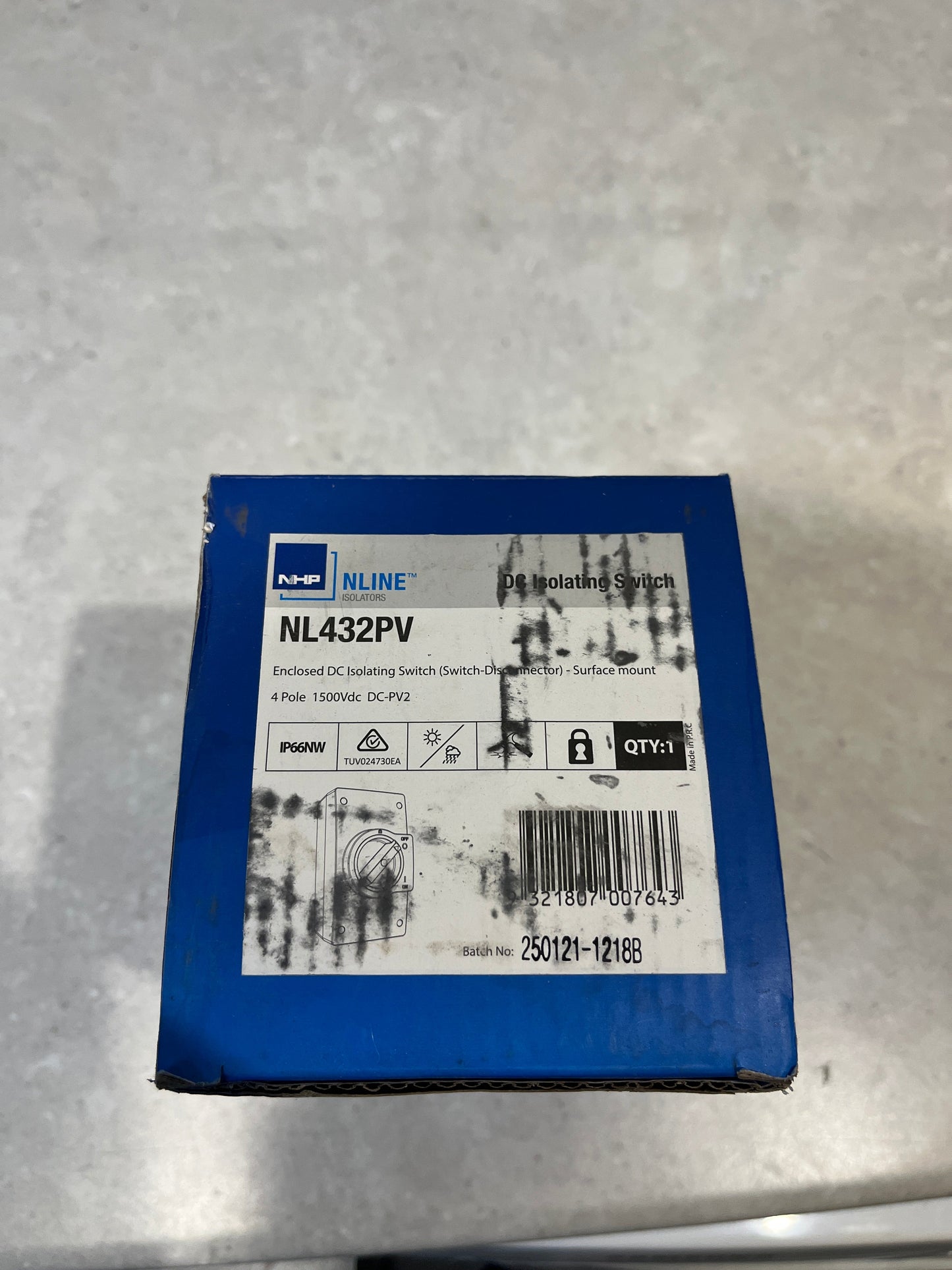 NHP NHP NL432PV | Enclosed DC Isolating Switch 32A 1500V IP66 | 4 Pole