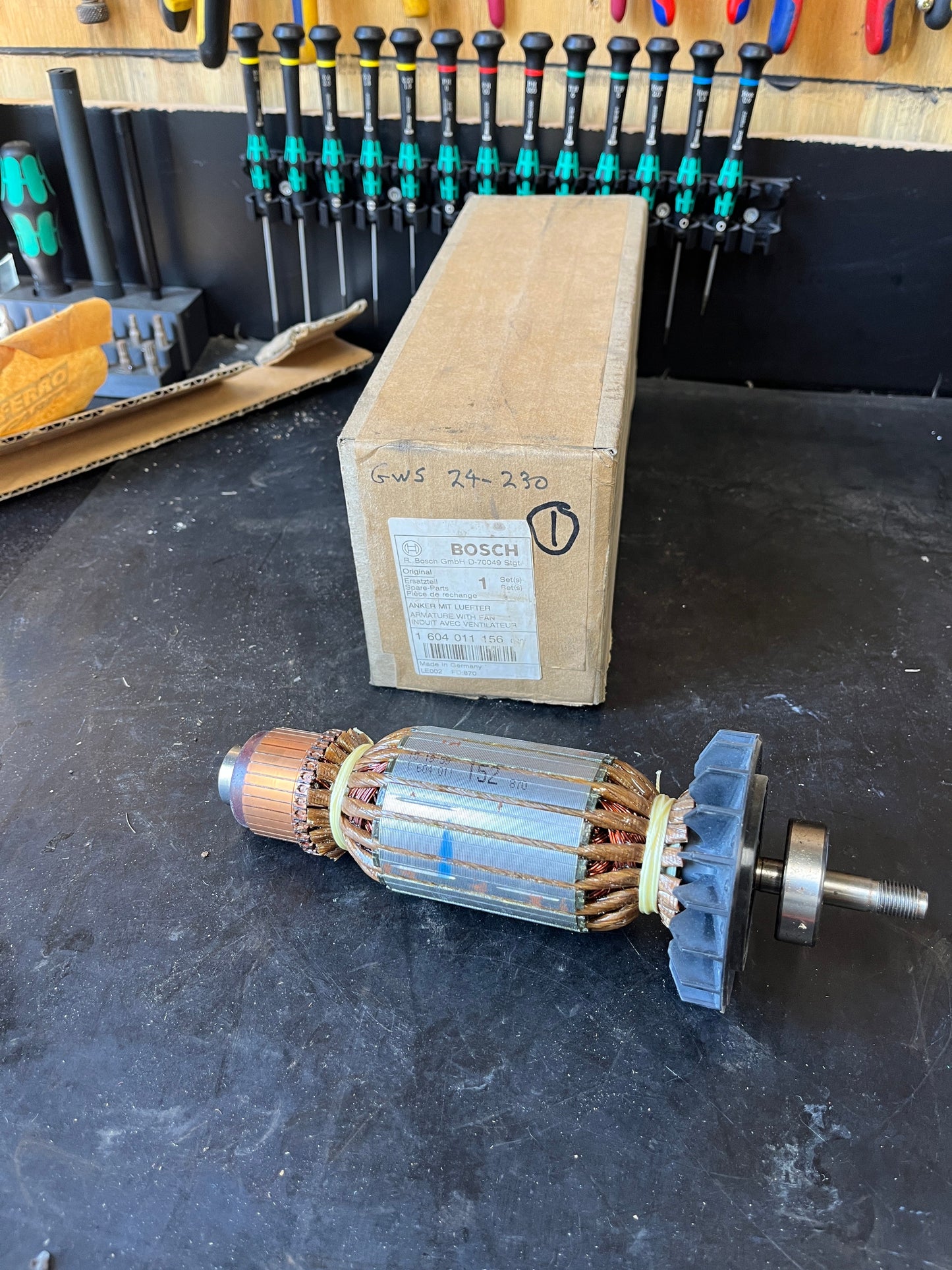 Bosch GWS 24-300 ARMATURE With Fan 230-240V 1604011156 Spare Part