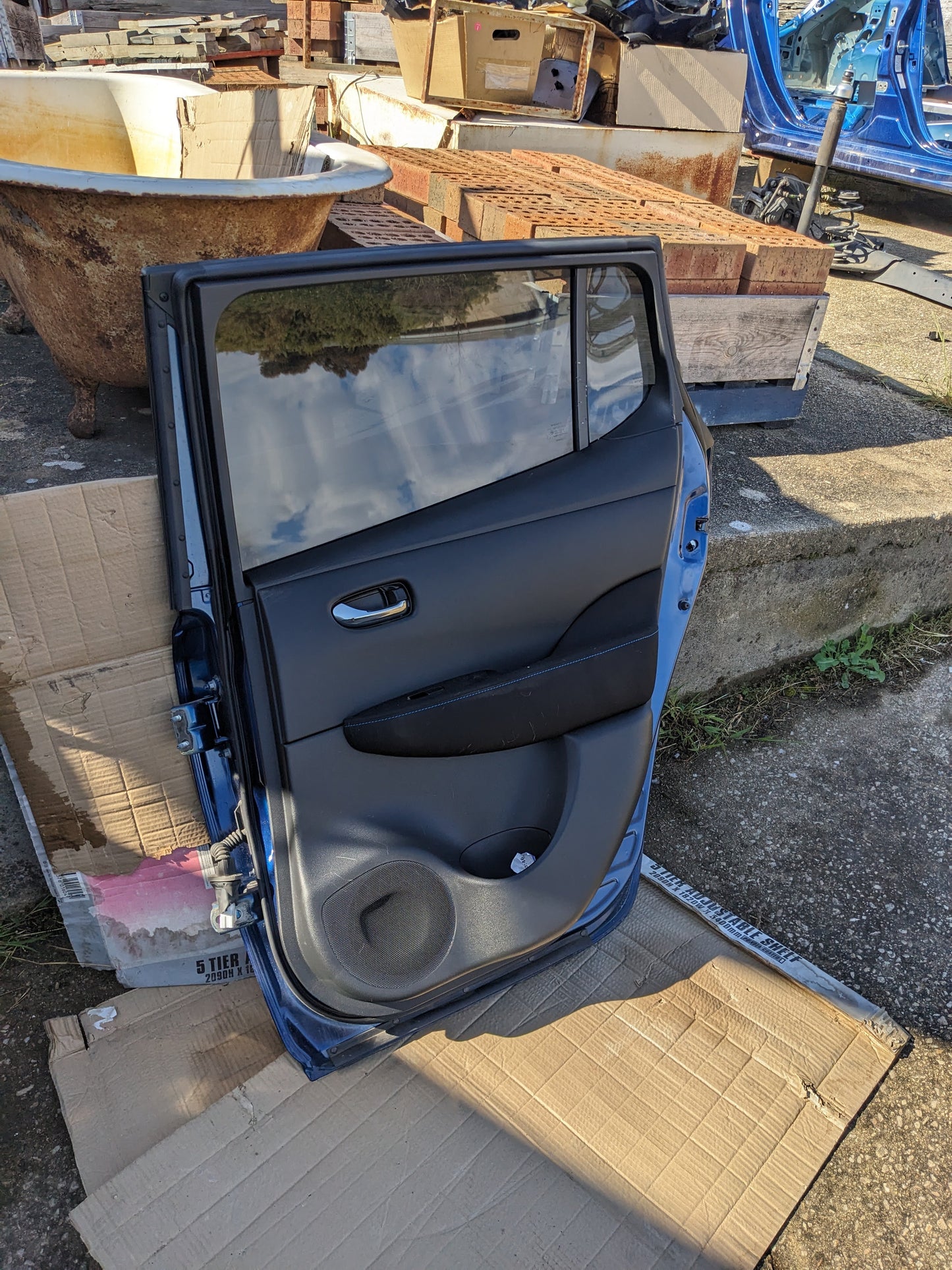 Nissan Rear Driver Door - COMPLETE Nissan Leaf ZE1 BLUE