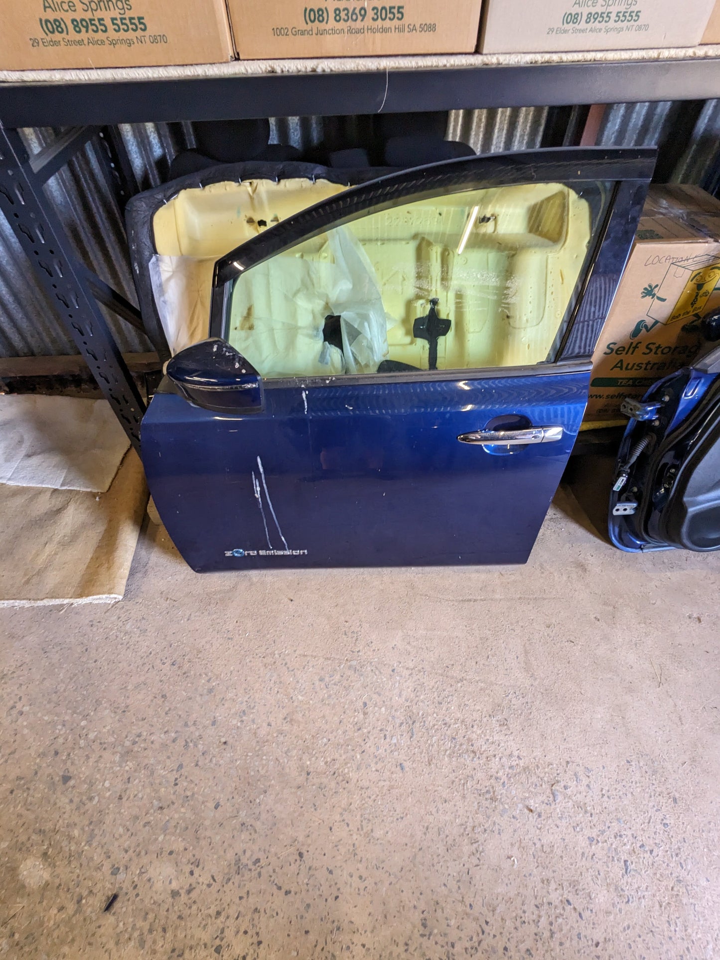 Nissan Front Passenger Door - COMPLETE Nissan Leaf ZE1 BLUE