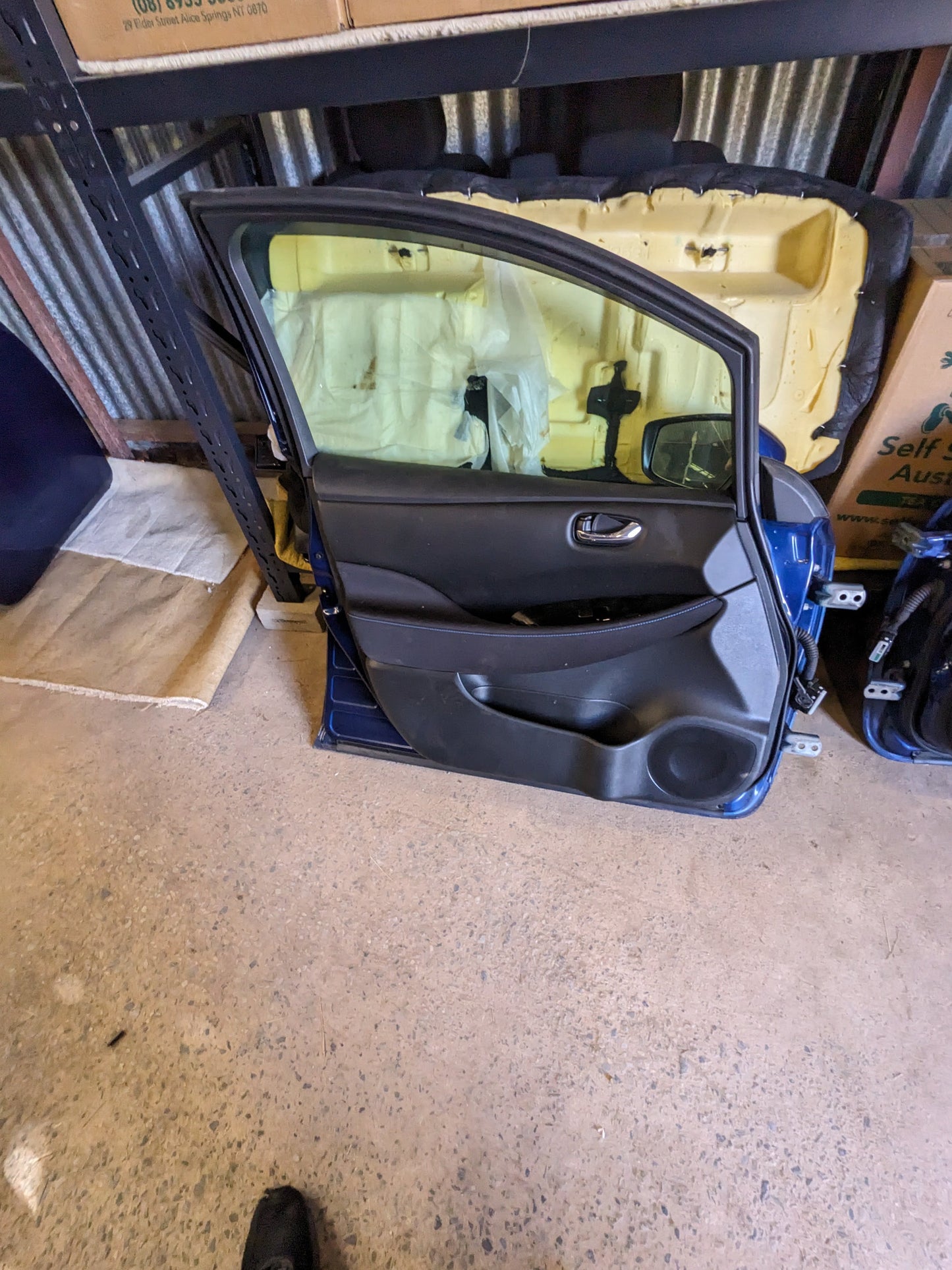 Nissan Front Passenger Door - COMPLETE Nissan Leaf ZE1 BLUE