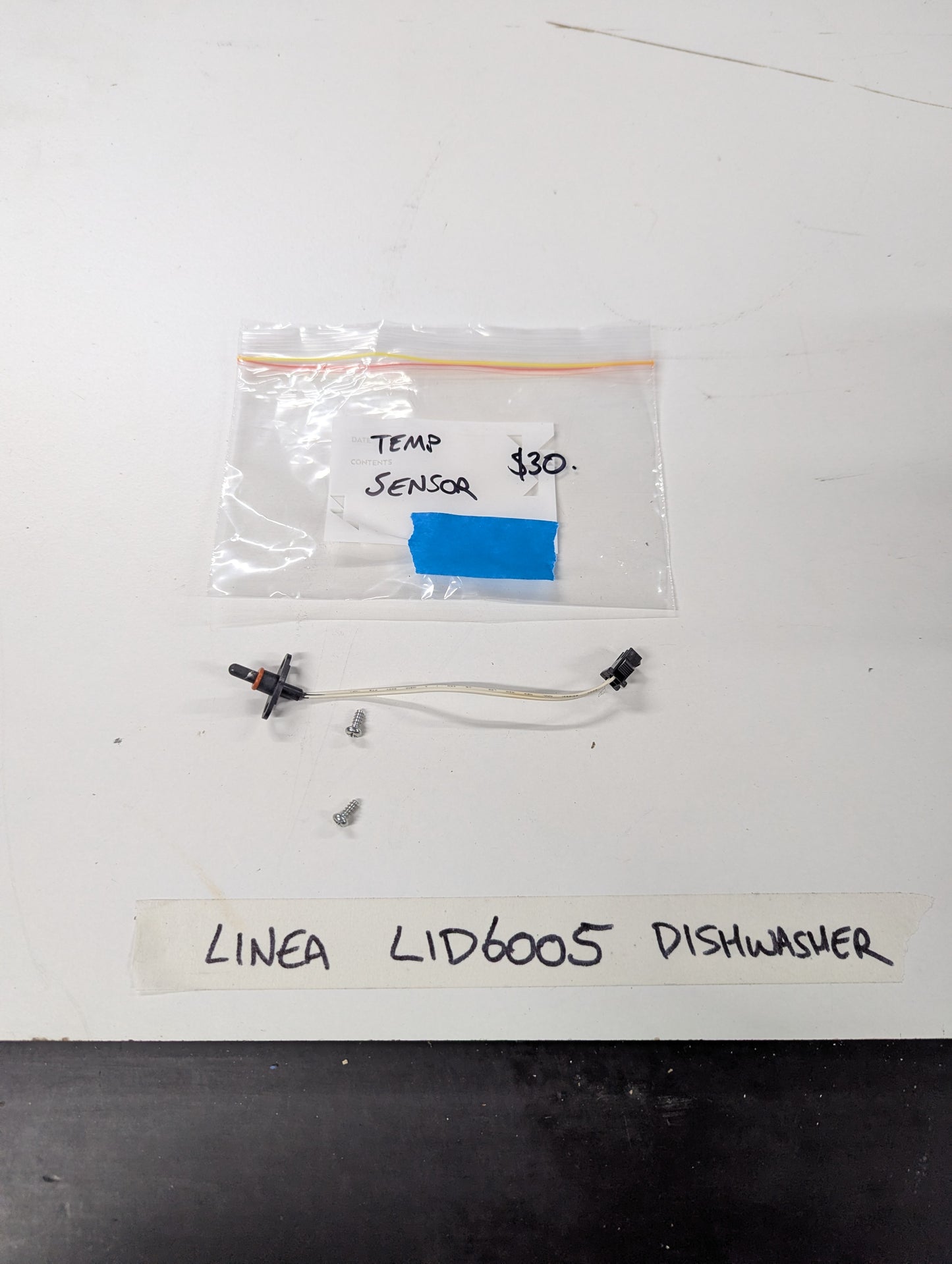 Linea LID6005 dishwasher temperature sensor kit with wiring and screws