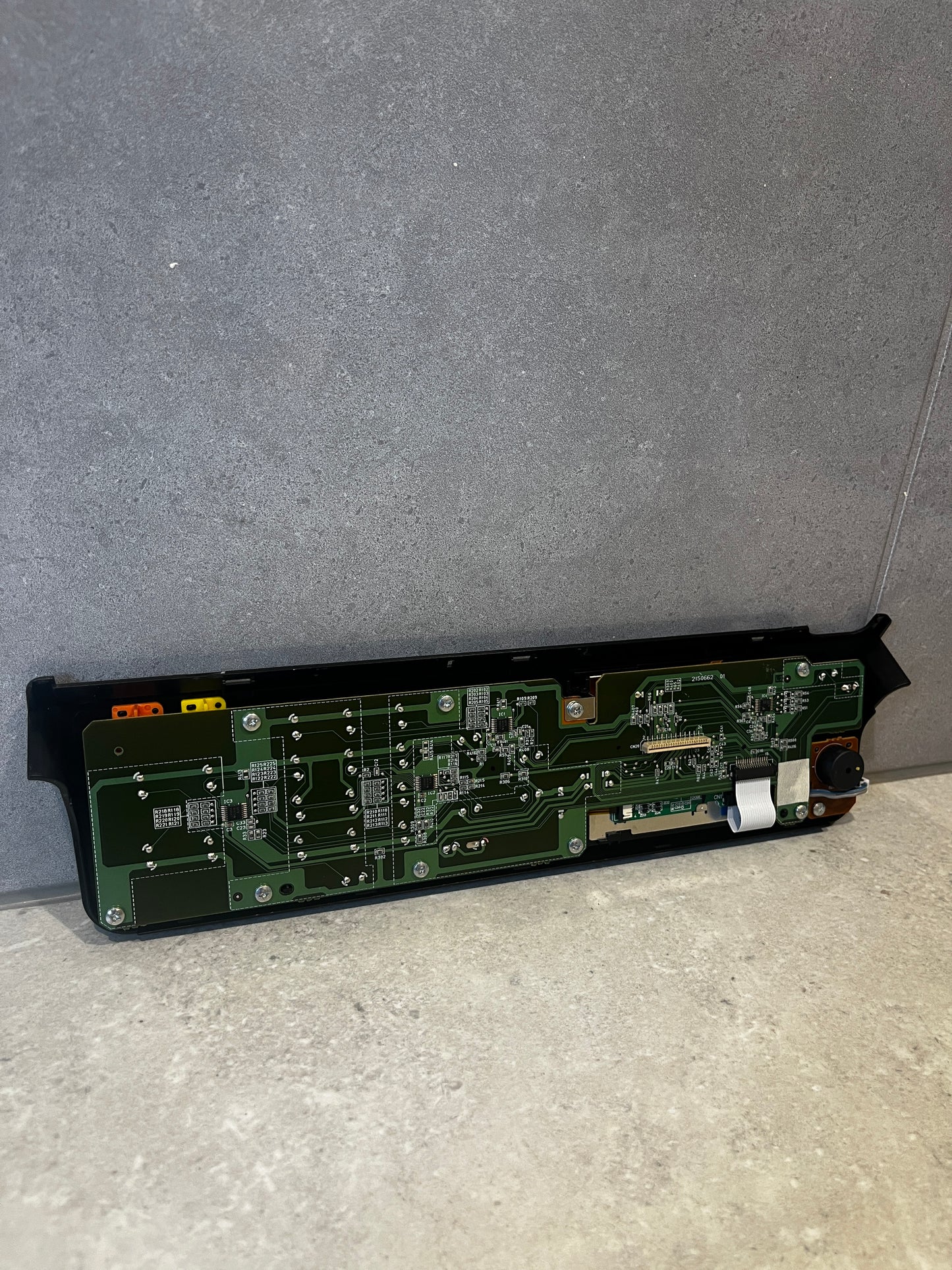 Back view of Epson WorkForce WF-3640 control panel showing internal circuit board and connectors