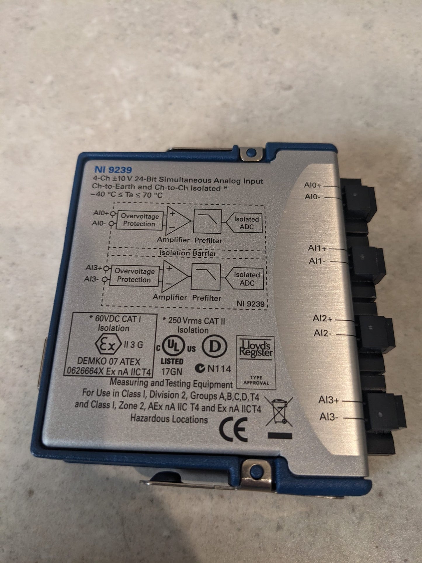 National Instruments NI 9239 cDAQ Analog Input Module, Simultaneous Sampling