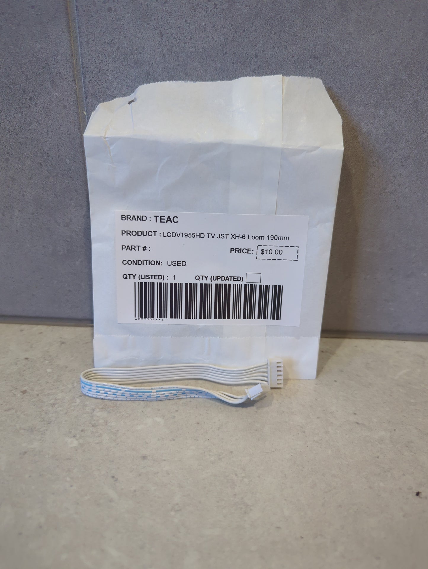 Teac LCDV1955HD TV JST XH-6 Loom 190mm