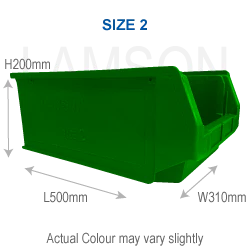 Lamson Storage Bin - Size 2 Green