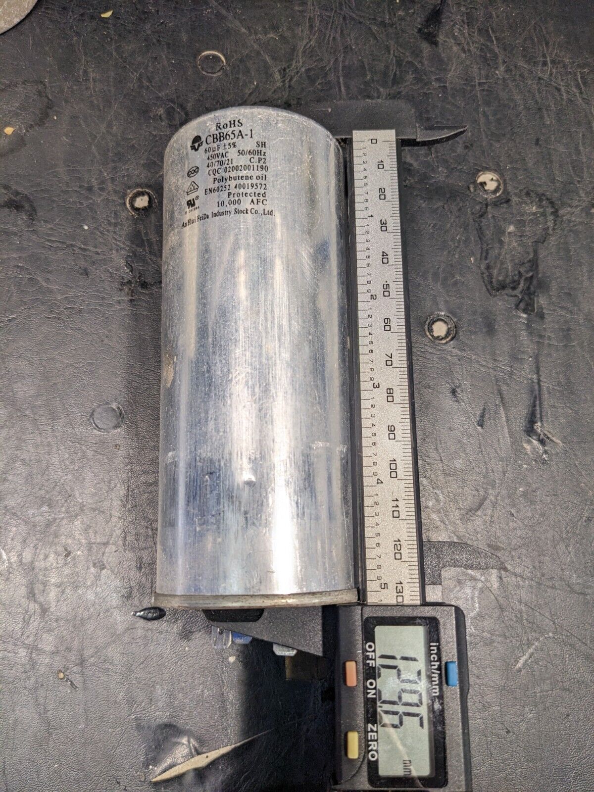 CBB65A-1 60UF 450VAC 50/60Hz Air Conditioner Appliance Motor Run Capacitor 60MFD