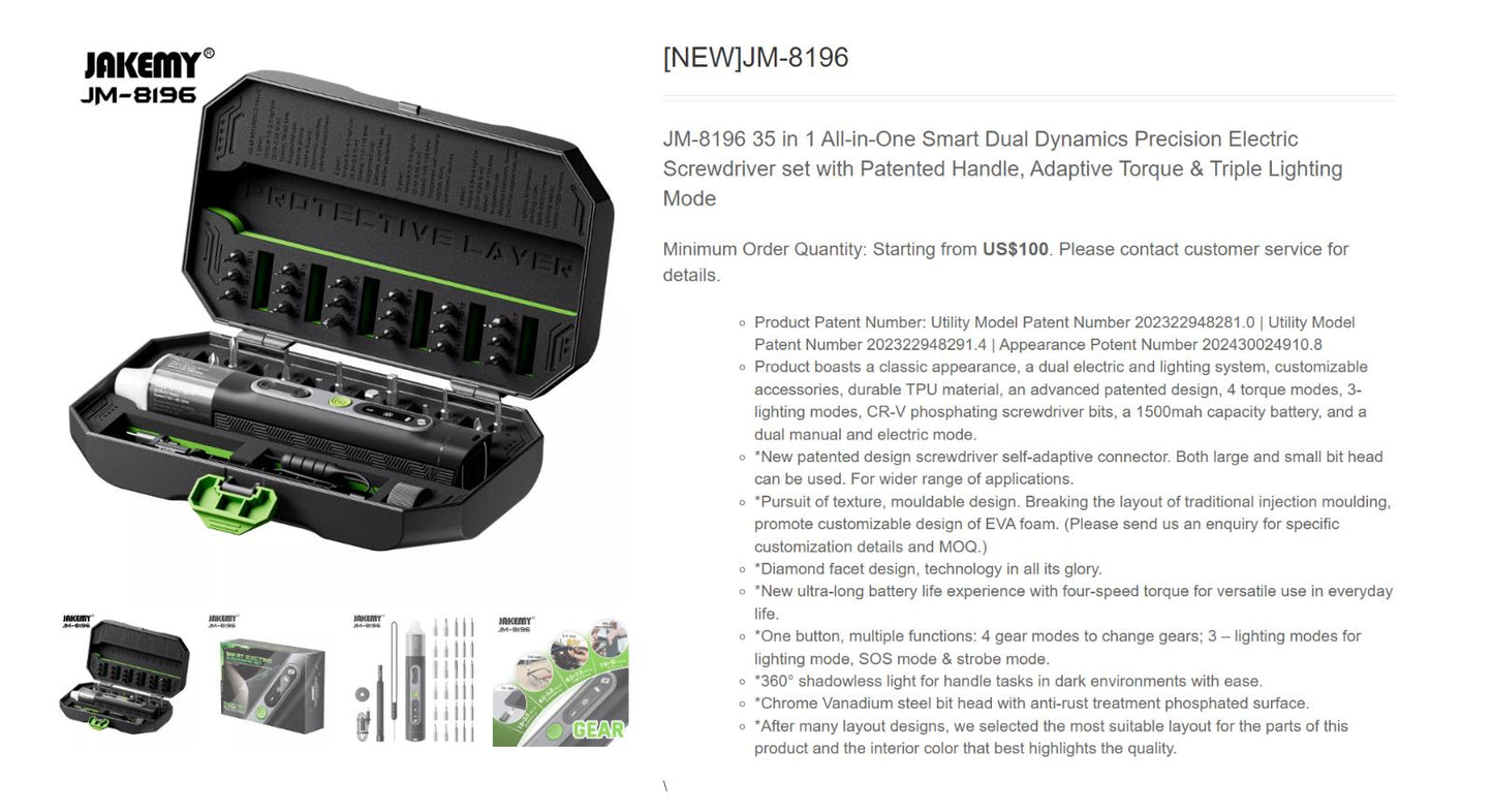 Jakemy 8196 Electric Screwdriver Case Only- Empty