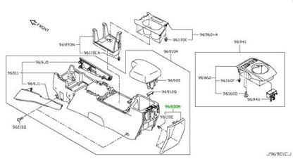 Nissan 96930-5SK0B FINISHER-CONSOLE BOX Nissan Leaf ZE1