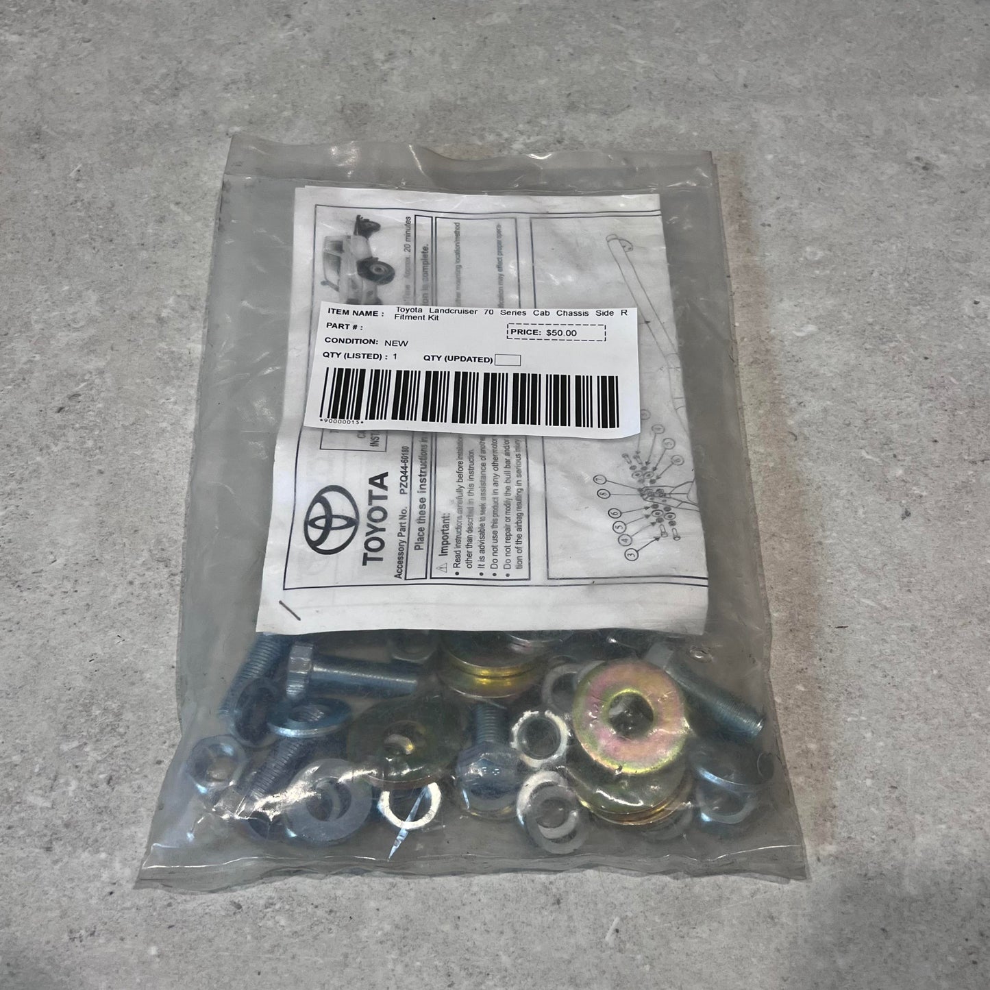 Toyota Landcruiser 70 Series Cab chassis Side Rail Fitment Kit