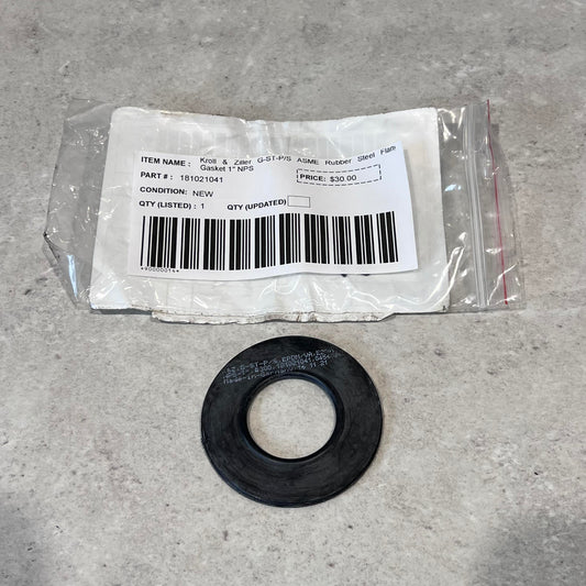 Kroll & Ziller ASME Rubber Steel Flange Gasket 1"NPS G-ST-P/S