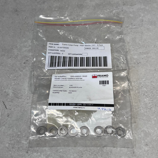 Framo Cargo Pump- Plain Washer 1321 - 8 Pack 8130105026