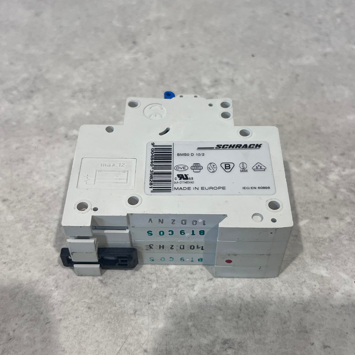 Schrack Circuit breaker D10/2, two pole
