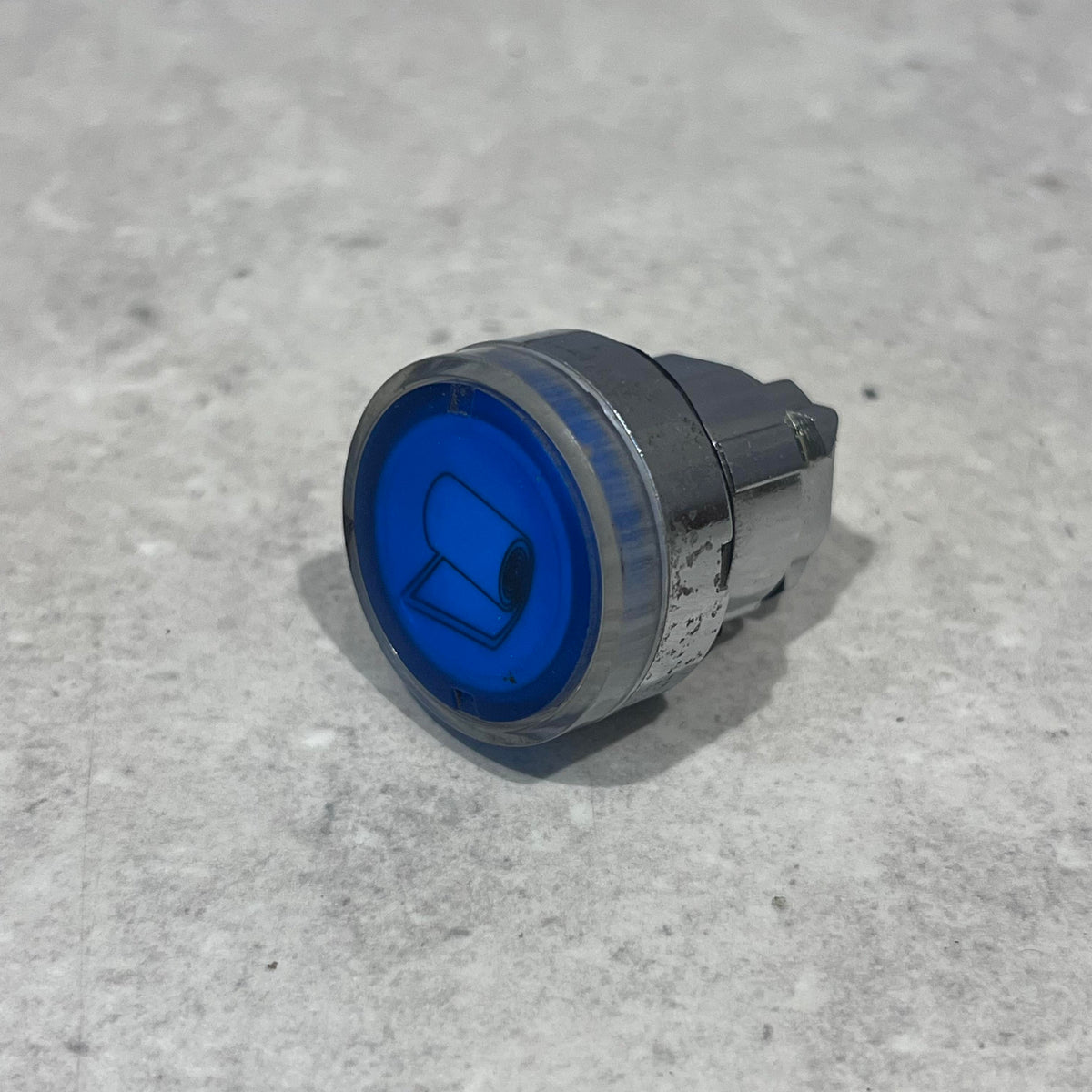 Telemecanique Illuminated push button, Harmony XB4, metal, blue flush, 22mm