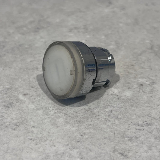 Telemecanique Illuminated push button, Harmony XB4, metal, white flush, 22mm