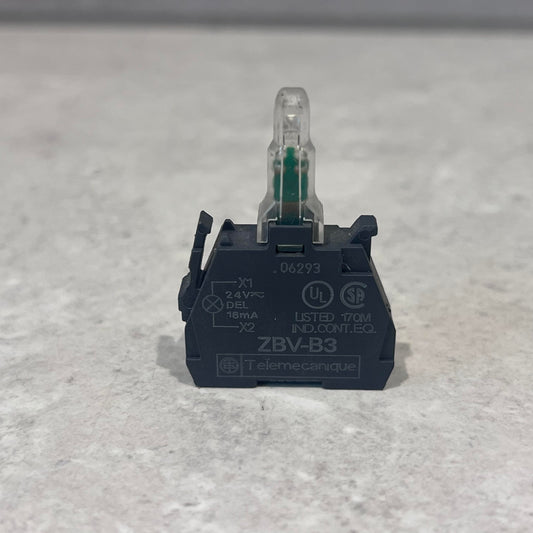 Telemecanique Light block for head 22mm, Harmony XB4, green, integral LED, 24V AC DC