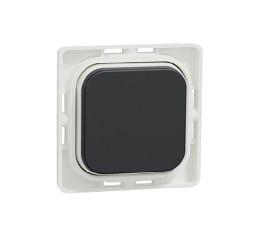 Clipsal Iconic 40APB-XB | Black Dolly Push Button Blank | Single Buy