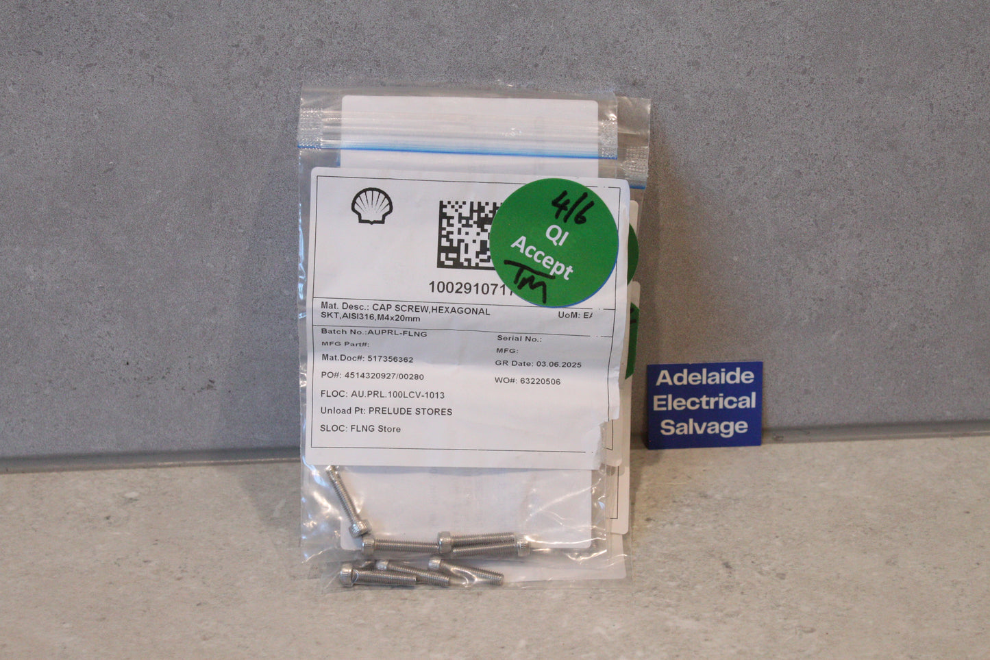 Pump Rebuild Hex Cap Socket Screw Set of 4 SS316 M4x20