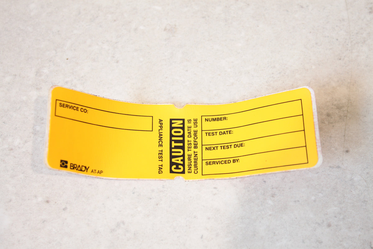 Brady - Heavy Duty Appliance Test Tag, Caution PK 100 Yellow