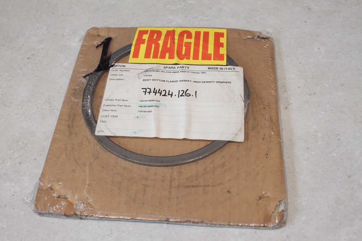 ORTON VALVE Cryogenic Extended Bonnet Gasket Graphite 160 ID x 180 OD x 6mm