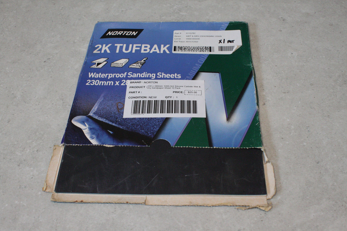 NORTON 230 x 280mm 1200-Grit Silicone Carbide Wet & Dry Sandpaper Sheet 10 Pack