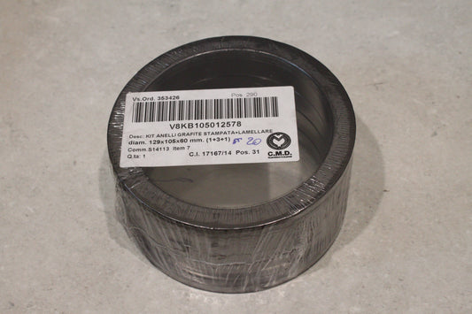ORTON VALVE SHAFT PACKING Gasket Graphite 105 ID x 129 OD x 60mm V8KB105012578