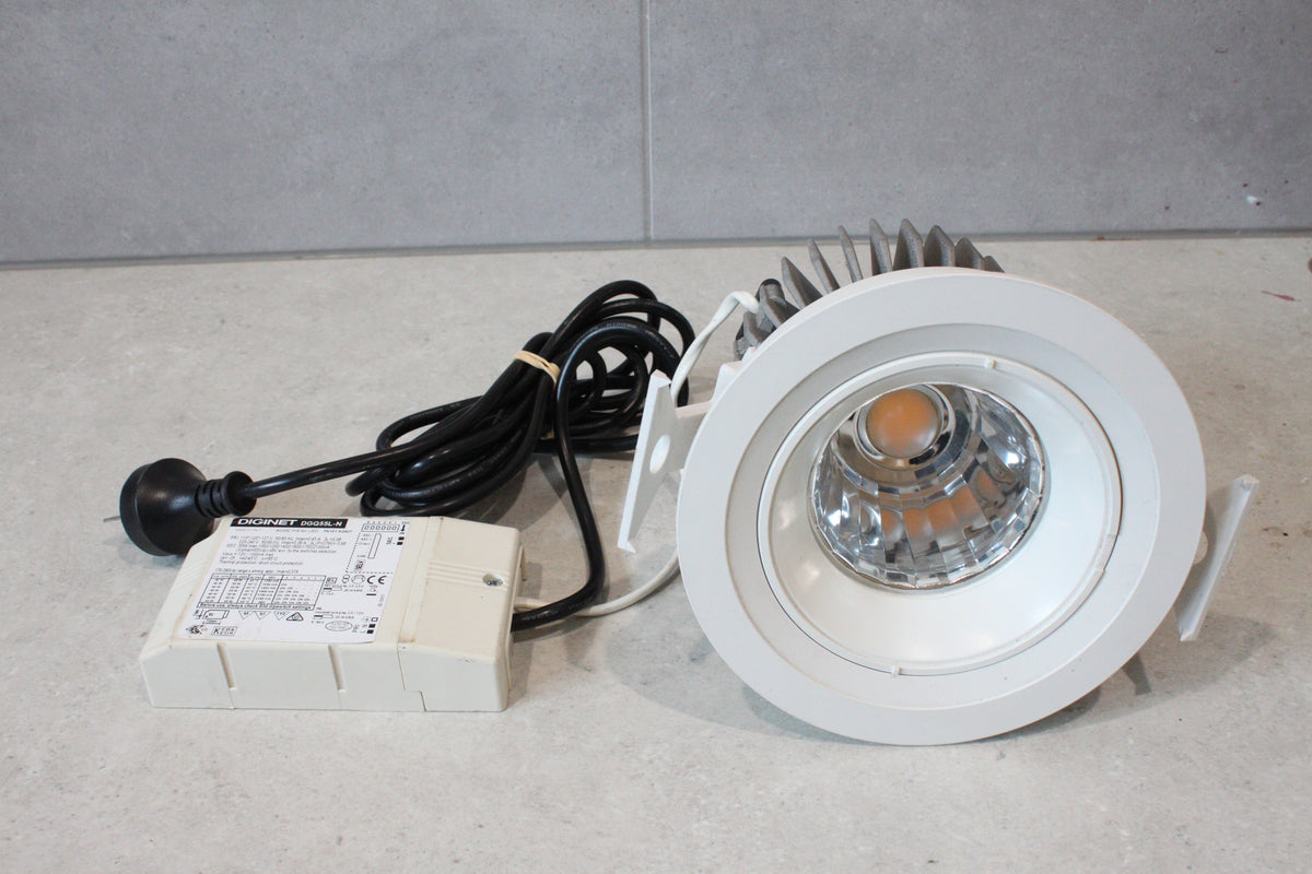 Pierlite Kimbal 6 55W Downlight 150mm Cutout 3000K White KA6P148R3W