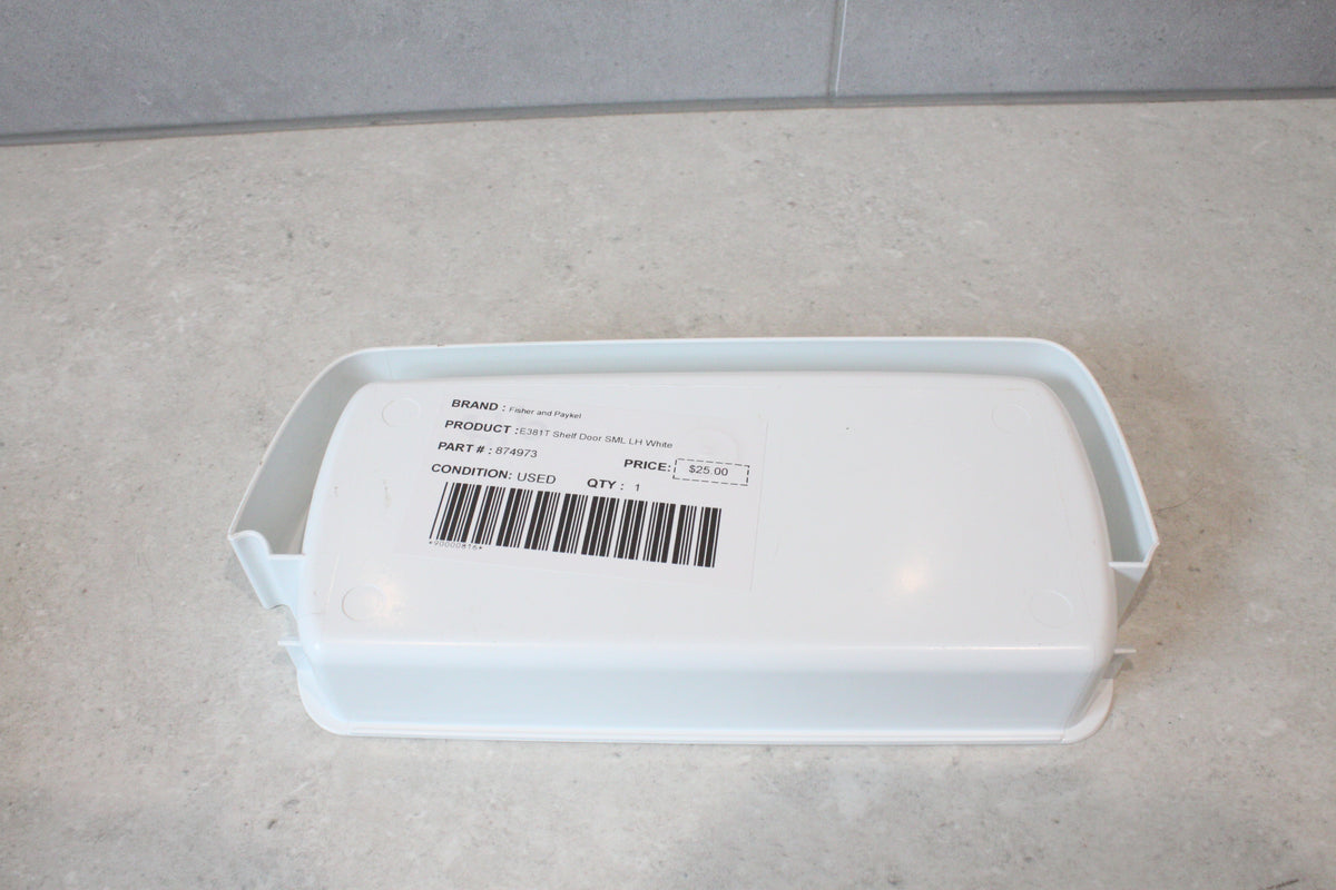 Fisher and Paykel E381T Shelf Door SML LH White 874973