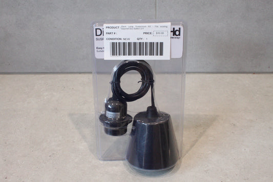 Home Design Black Lamp Suspension Kit - Fits existing Bayonet B22 Batten DIY