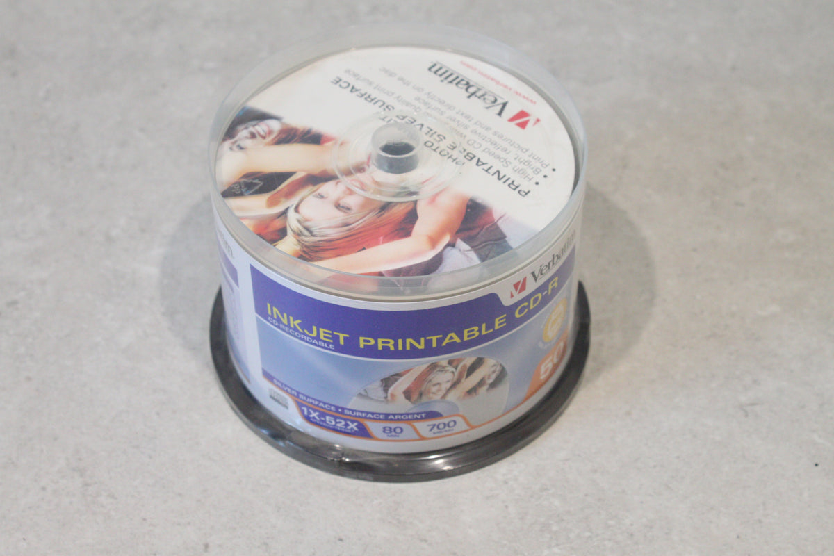 Verbatim CD-R 700MB 52X Silver Inkjet Printable SEALED