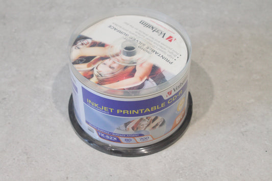 Verbatim CD-R 700MB 52X Silver Inkjet Printable SEALED