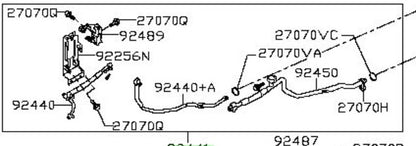 NISSAN LEAF ZE1 Pipe Front Cooler High AC Air Con -Part of 92441