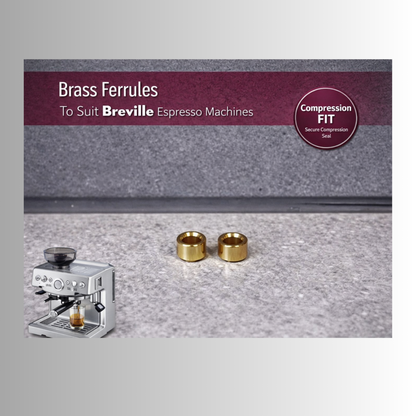 Brass PTFE Hose Ferrules to Suit Breville Espresso Machine Tube Pipe – 2 Pack
