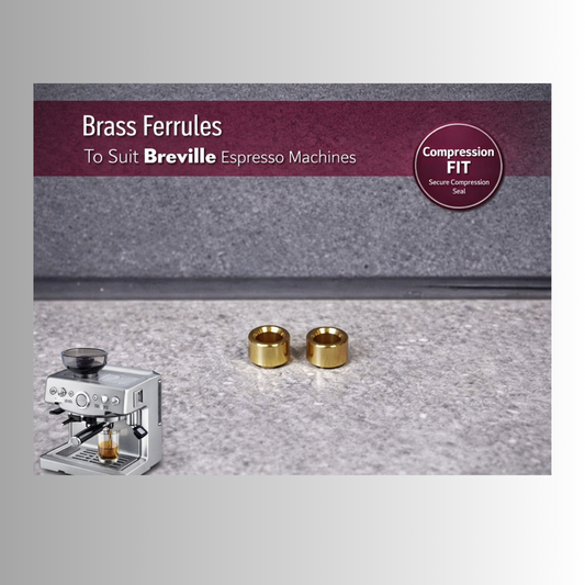 Brass PTFE Hose Ferrules to Suit Breville Espresso Machine Tube Pipe – 2 Pack