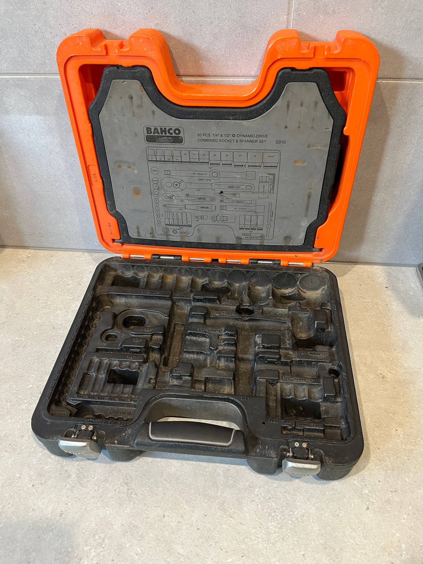 BAHCO 92 Piece Socket Set EMPTY CASE S910