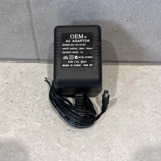 15V AC 1A OEM AC ADAPTOR AA-151AE
