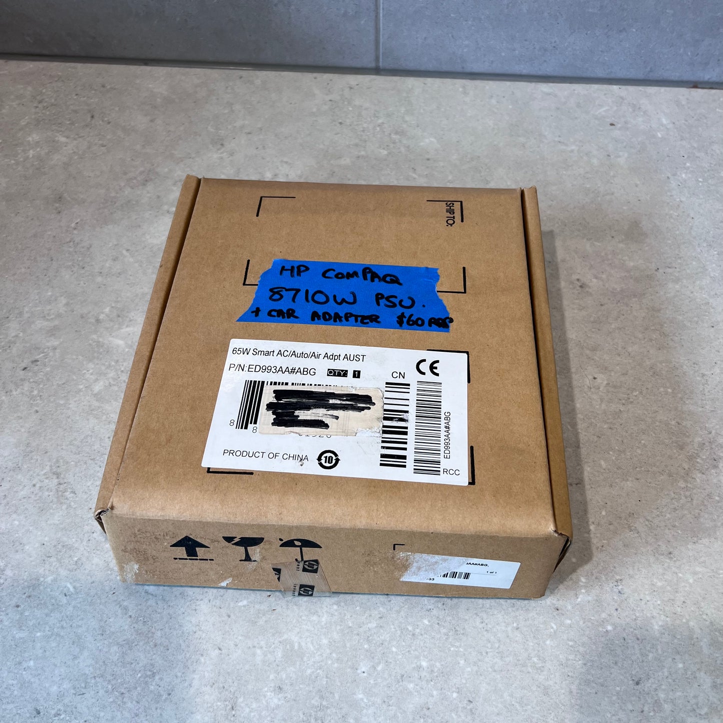 HP 65W COMPAQ PSU + CAR ADAPTER 8710W