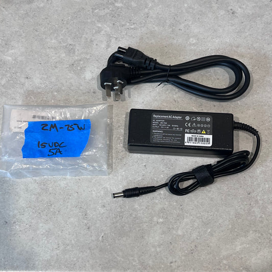 15VDC 5A AC ADAPTER ZM-75W