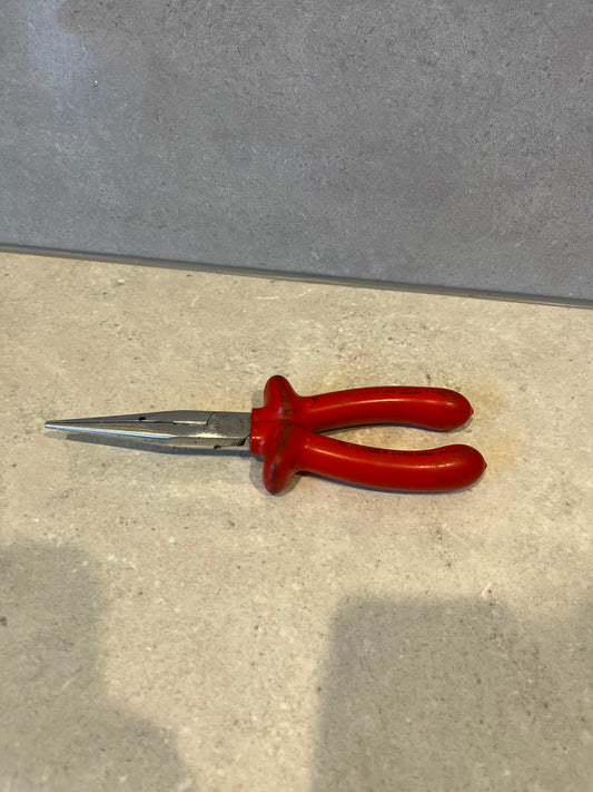 Knipex 26 17 200 Long Nose Pliers 200mm (Insulated 1000V) Stork Beak